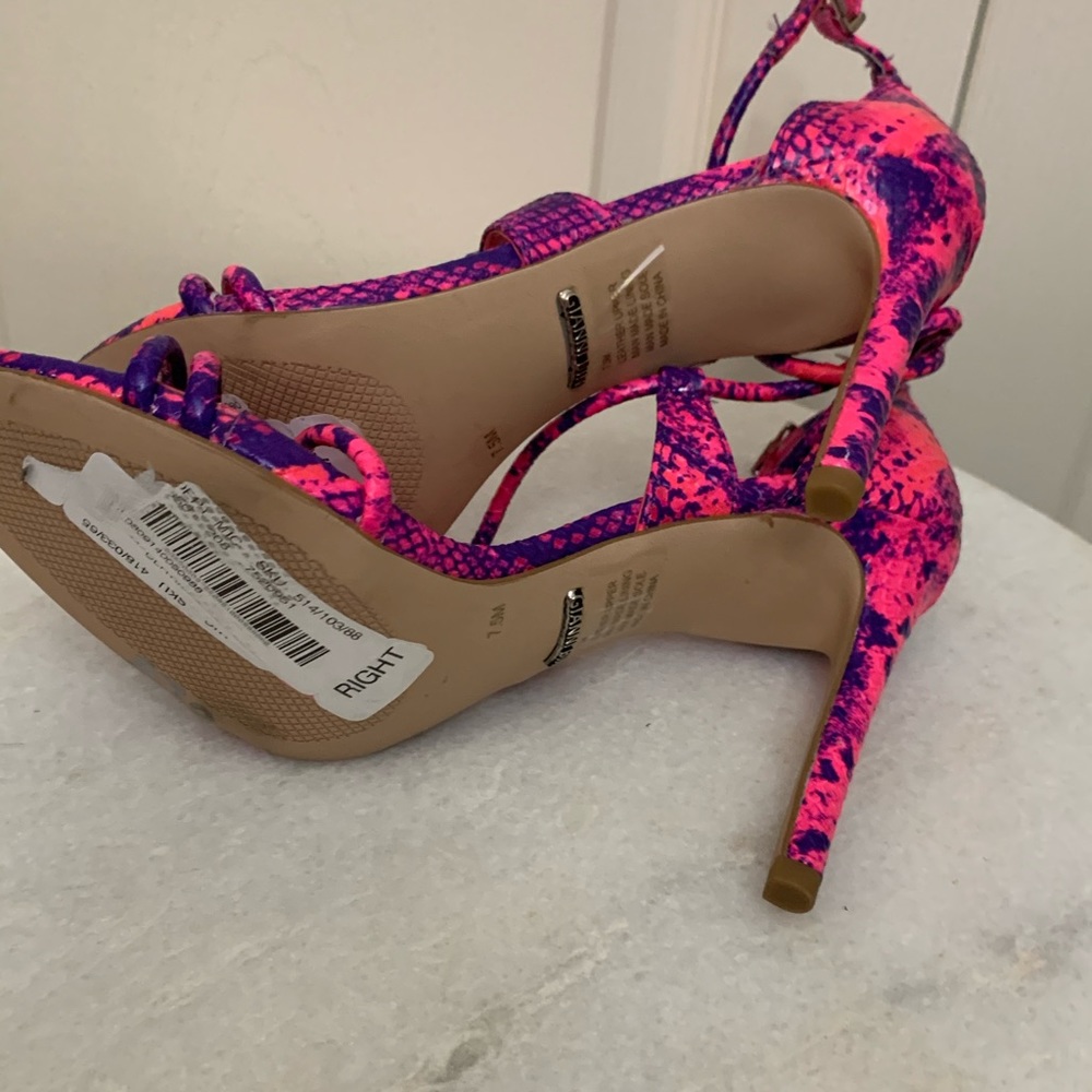 Gianni Bini Pink & Purple Kameela Snake Skin Heels - Picture 9 of 9